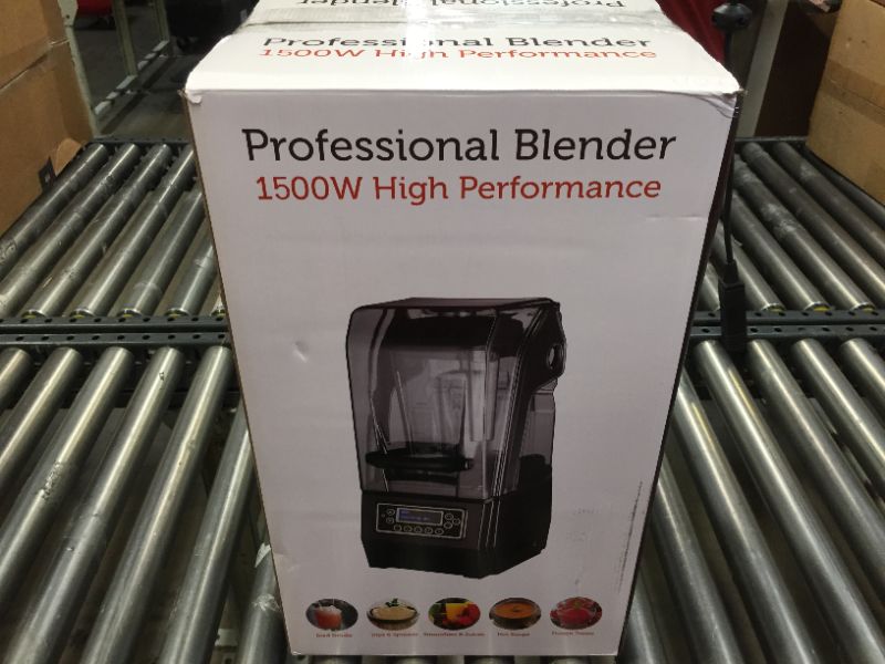 Photo 7 of VEVOR 110V Commercial Smoothie Blenders, 1.5L/50.7oz 1500W Countertop Silent Blender w/ 3-Side Silica Gel Sound Shield, Quiet Blender Self-Cleaning