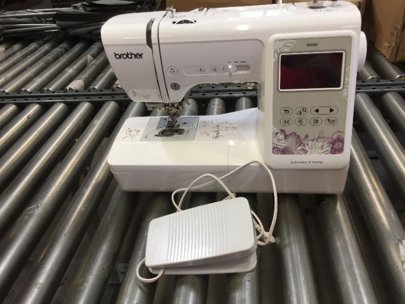 Photo 4 of Brother SE600 Sewing and Embroidery Machine, 80 Designs, 103 Built-In Stitches, Computerized, 4" x 4" Hoop Area, 3.2" LCD Touchscreen Display, 7 Included Feet
