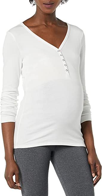 Photo 1 of Amazon Essentials Women's Maternity Nursing Slim-fit Henley Shirt XXL
