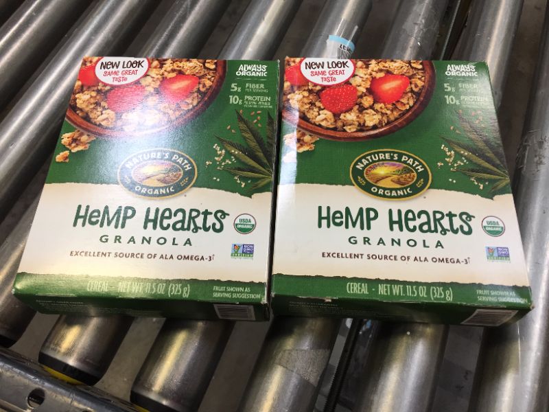 Photo 2 of 2x Nature's Path Organic Hemp Hearts Granola, 11.5 Ounce, Non-GMO, 30g Whole Grains, Heart Healthy, 10g Plant Based Protein, with Omega-3 Rich Flax Seeds
Best By: Sept 19, 2022