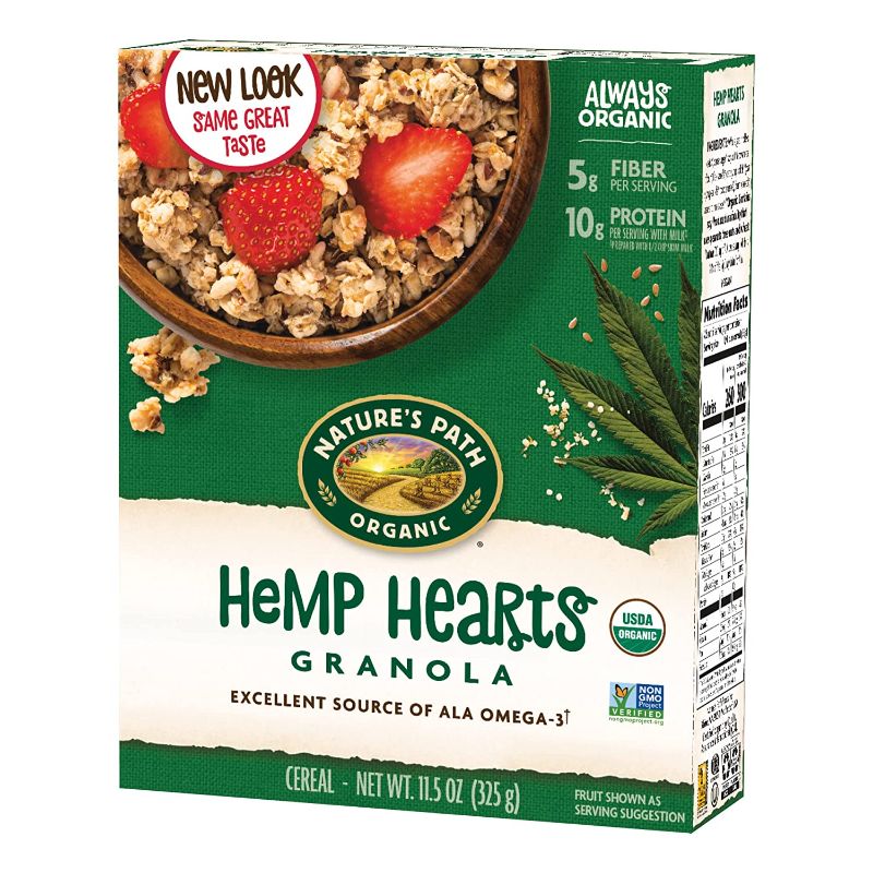Photo 1 of 2x Nature's Path Organic Hemp Hearts Granola, 11.5 Ounce, Non-GMO, 30g Whole Grains, Heart Healthy, 10g Plant Based Protein, with Omega-3 Rich Flax Seeds
Best By: Sept 19, 2022
