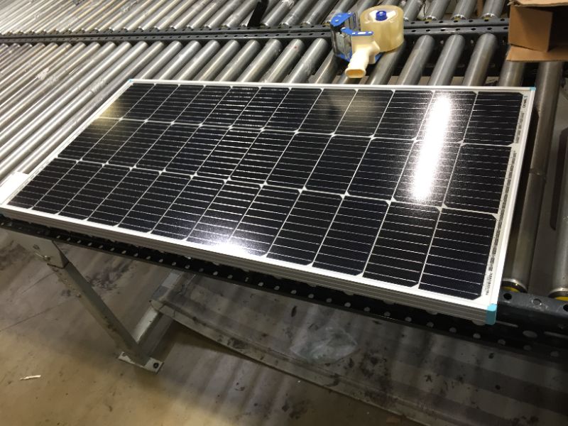 Photo 1 of Renogy Solar Panel 100 Watt 12 Volt, High-Efficiency Monocrystalline PV Module Power Charger for RV Marine Rooftop Farm Battery and Other Off-Grid Applications, RNG-100D-SS, Single 100W
