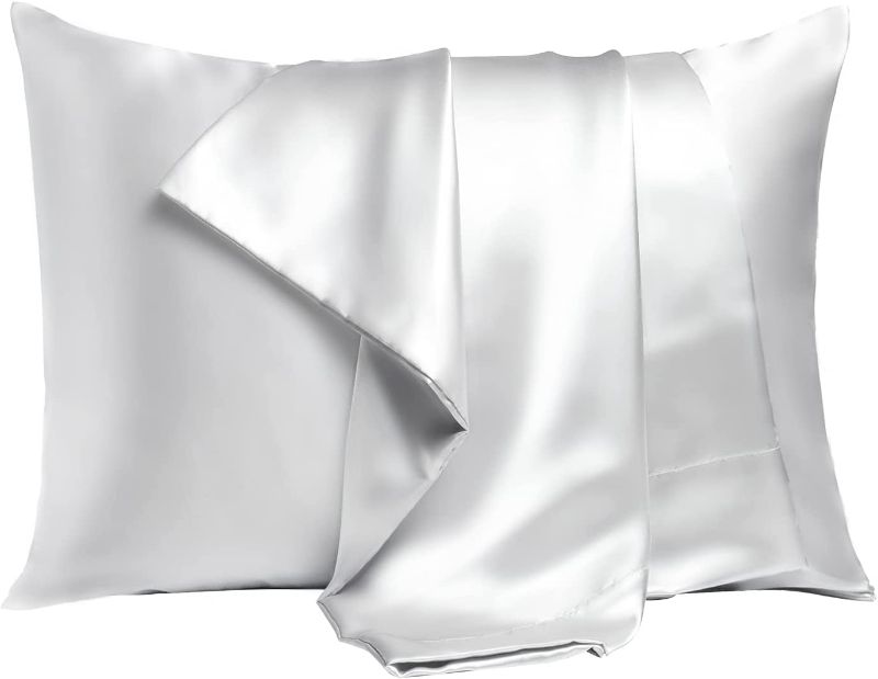 Photo 1 of Bonlino Satin Pillowcase for Hair and Skin, Set of 2, Anti-Static Wrinkle Resistance Satin Pillow Covers with Envelope Closure, Standard 20x26 Inches Pillowcases