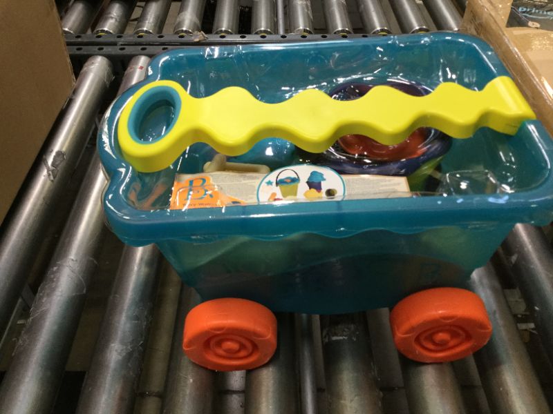 Photo 2 of B. toys – Wavy-Wagon – Travel Beach Buggy (Sea Blue) with 11 Funky Sand Toys – Phthalates and BPA Free – 18 m+
