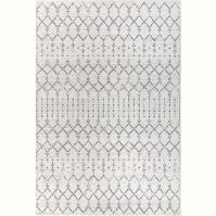 Photo 1 of 8x10 cream and gray Morrocan Hype Boho Vintage Diamond Area Rug - JONATHAN Y

