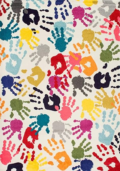 Photo 1 of nuLOOM Pinkie Handprint Nursery Kids Area Rug, 5 ft x 8 ft, Multi
