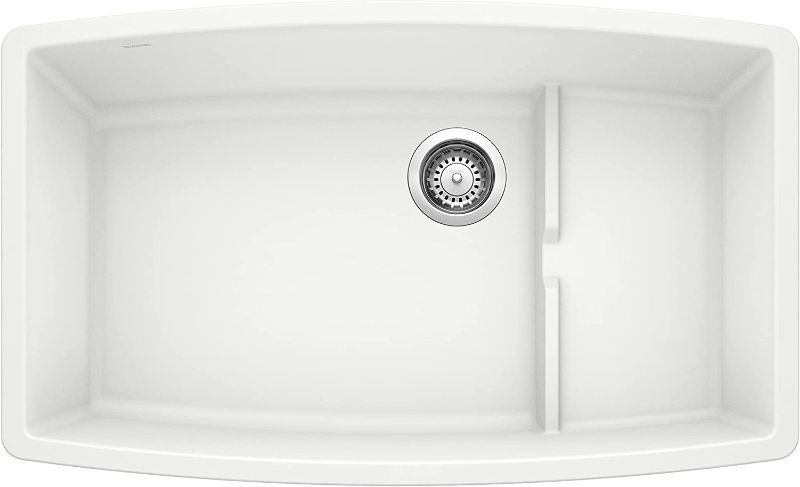 Photo 1 of BLANCO, White 440066 PERFORMA CASCADE SILGRANIT Undermount Kitchen Sink