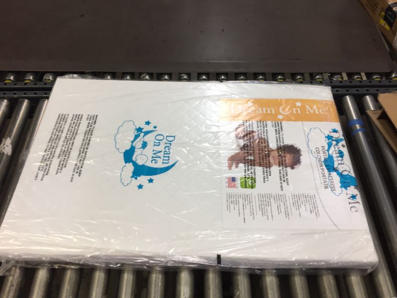 Photo 2 of Dream On Me Holly 3” Fiber Portable/Mini Crib Mattress I Waterproof I Green Guard Gold Certified | Dual-Sided Mattress I Vinyl Cover I Mini Crib Mattress
