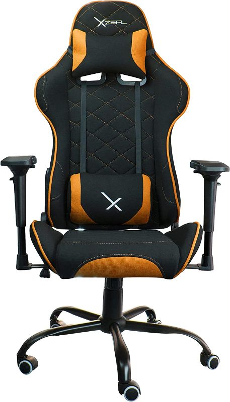 Photo 1 of Stylos Tech Gamer Chair Xzeal XZ25 Ergonomic Fabric Design with 4D Arms (Orange)
