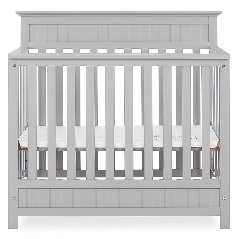 Photo 1 of Dream On Me Harbor 4-in-1 Convertible Mini Crib in Pebble, Greenguard Gold Certified
