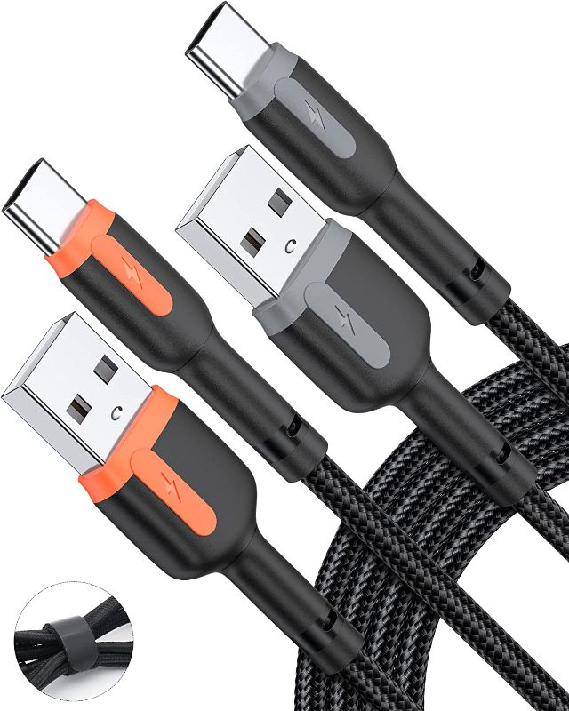 Photo 1 of USB C Cable Charging Cable, Anycars+ 2Packs 6.6ft USB A to Type C Charger Durable Nylon Phone USB Charging Cord Fast Charge Data Cable for Note 10 9 8/Samsung Galaxy S10 S10+/LG V50 V20 G8 Grey/Orange(2)
