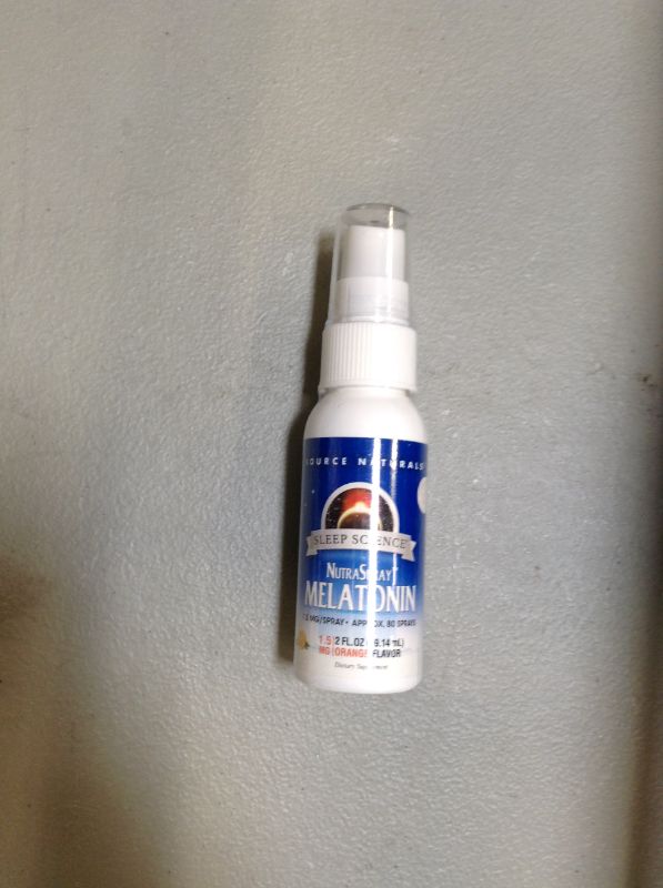 Photo 2 of 
Source Naturals Melatonin Orange Flavored NutraSpray 1.5 mg - 2 Fluid oz
EXP 11/24