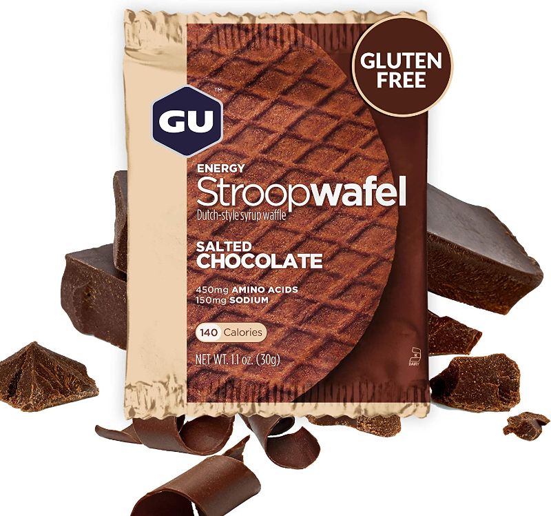 Photo 1 of 
Gu Energy Stroopwafel, Gluten Free, Salted Chocolate Sports Nutrition Waffle, 16 Count exp 8/25/22