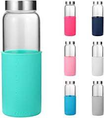 Photo 1 of 
Zenbo Glass Water Bottles Glass Drinking Bottle Glass Juice Bottles with Silicone Sleeve 32 oz 26oz 21 oz Capacity for Choice