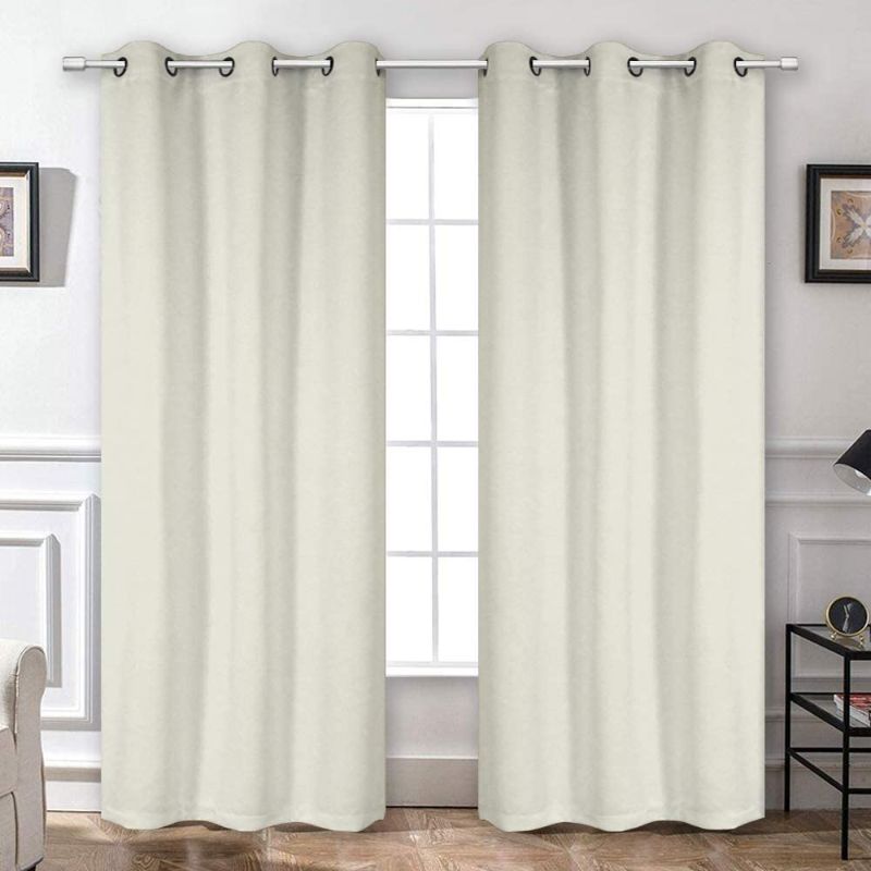 Photo 1 of Blackout Curatins Window Drapes for Bedroom Living Room - Antique Copper Grommet Room Darkening Thermal Insulated Privacy Protect Draperies Curtains, Set of 2, Cream White, 42W x 84L
