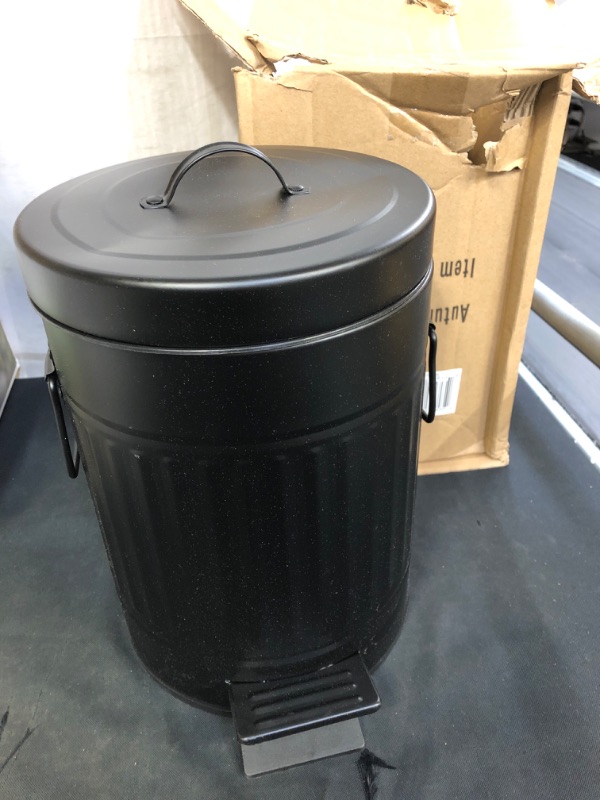 Photo 2 of Autumn Alley Black Bathroom Trash Can with Lid Small 5L