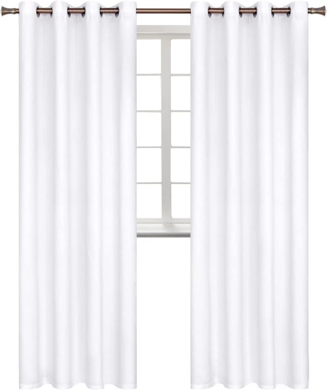 Photo 1 of BGment Room Darkening Curtains 95 Inches Long - Grommet Thermal Insulated Drapes Window Treatment Curtains for Bedroom, 2 Panels, 52 x 95 Inch, Pure White
