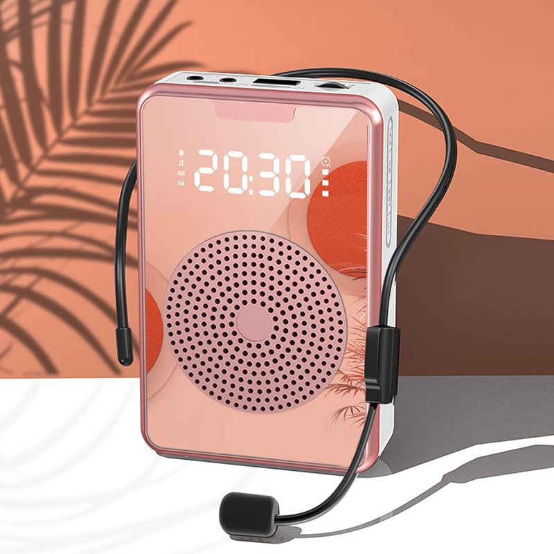 Photo 1 of Marway Portable Voice Amplifier for Teachers with Microphone Headset,4500mAh Rechargeable Personal Speaker for Training,Tour Guide,Fitness,Classroom etc Christmas Teacher's Day Gifts (Rose Gold)
