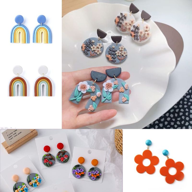 Photo 2 of 37pcs Polymer Clay Cutters,Stainless Steel Cutter Tools Molds for Earring Jewelry Making
, 2 COUNT 