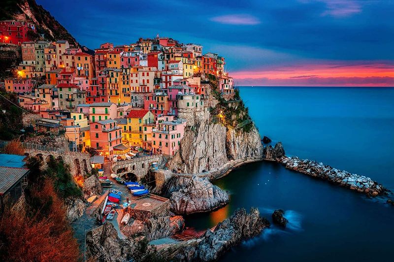Photo 1 of Jigsaw Puzzles 1000 Pieces for Adults Large Adult Landscape Jigsaw Puzzle Kid Gift Fun Family Game Jigsaw Puzzles Posters and Letter Partition On The Back Cinque Terre
