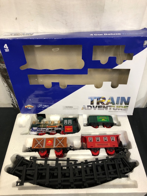 Photo 2 of Adventure Planet Classic Toy Train Set comes w/ track & 4 cars