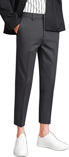 Photo 1 of ESSYSHE Men’s Cropped Slim Fit Dress Pants Tapered Ankle Dress Pants Suit Pants
, SIZE 31 