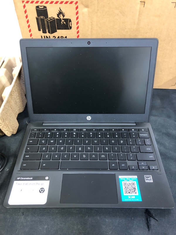 Photo 4 of HP Chromebook 11-inch Laptop - MediaTek - MT8183 - 4 GB RAM - 32 GB eMMC Storage - 11.6-inch HD Display - with Chrome OS™ - (11a-na0010nr