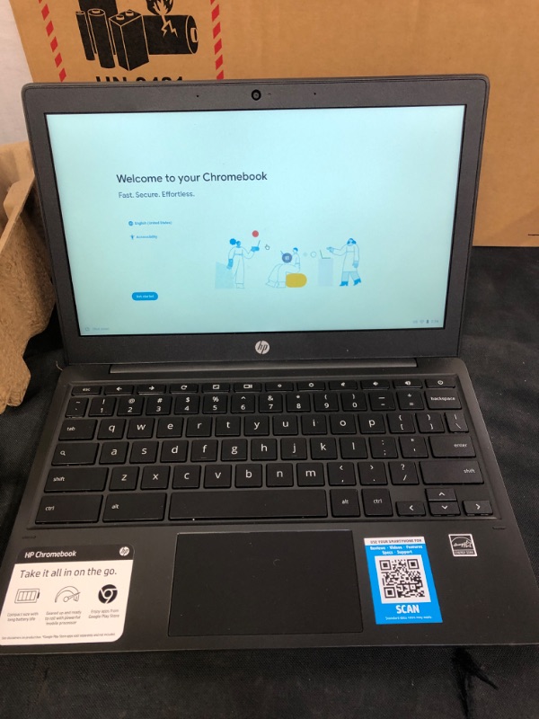Photo 2 of HP Chromebook 11-inch Laptop - MediaTek - MT8183 - 4 GB RAM - 32 GB eMMC Storage - 11.6-inch HD Display - with Chrome OS™ - (11a-na0010nr
