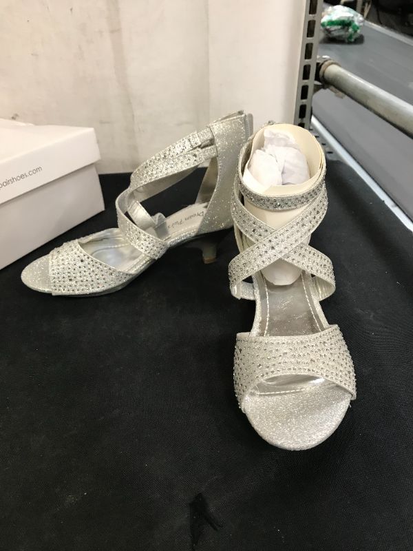 Photo 1 of DREAM PAIRS Toddler/Little Kid/Big Kid Sweety Low Heel Dress Pump Sandals, SILVER, 4