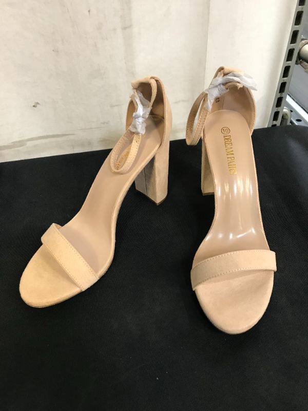 Photo 1 of DREAM PAIRS Women's Hi-Chunk High Heel Pump Sandals, NUDE SUEDE, 10

USED, GOOD CONDITION
