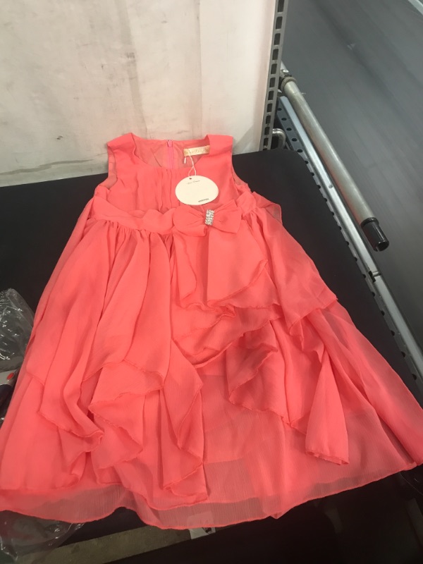 Photo 2 of Bow Dream Junior Bridesmaids V-Neckline Chiffon Flower Girl Dress, SIZE 6 