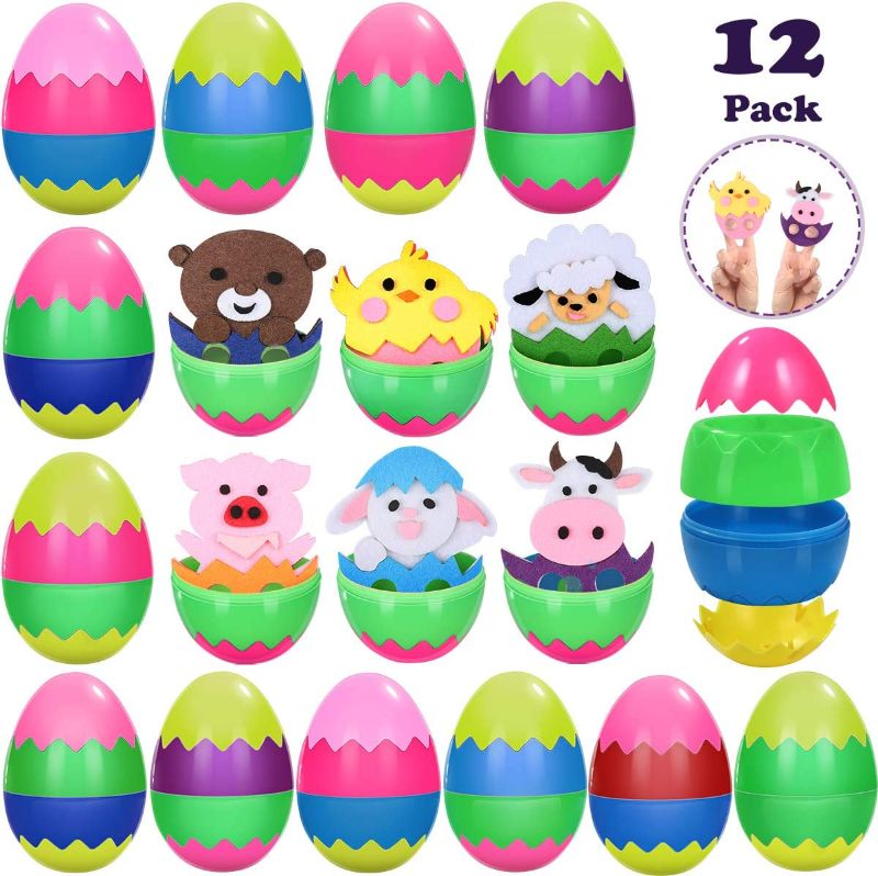 Photo 1 of Easter Party Favors Eggs: 12PCS Easter Eggs Filled with Animal Accessories - Party Favors for Easter Decoration Goodies Basket Stuffers (Random Color)
