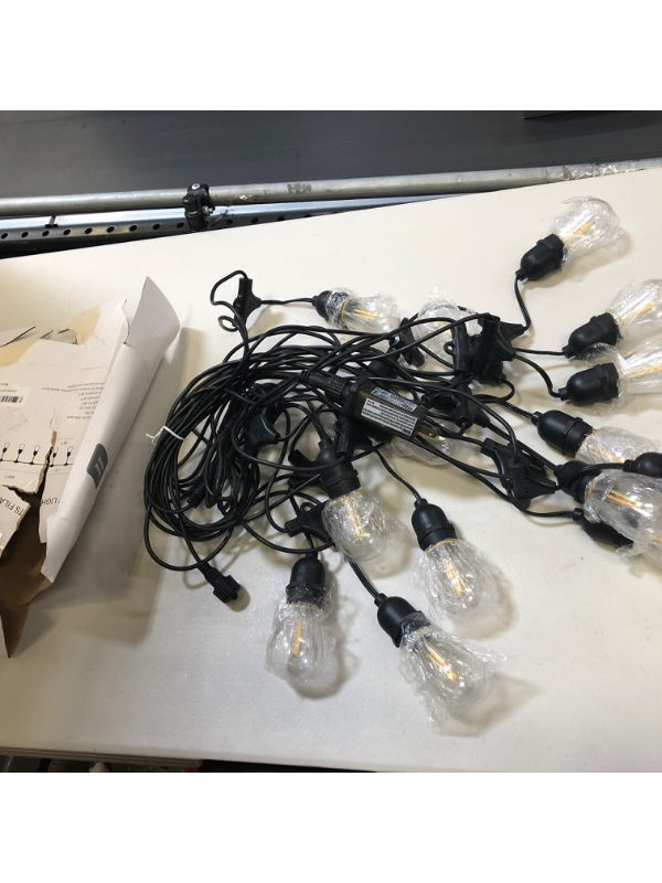 Photo 1 of 48Ft LED Outdoor String Lights,15 S14 Edison Bulbs String Lights Outdoor, Patio Lights, Warm & Cold Switch, Brightness Dimmable, Timer, Waterproof Market Porch Lights