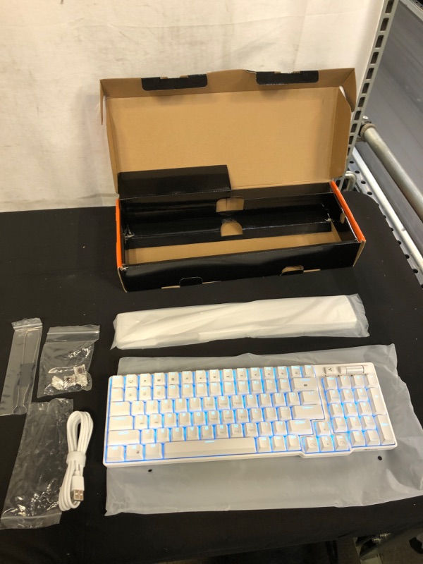 Photo 2 of RK ROYAL KLUDGE RK96 90% Triple Mode BT5.0/2.4G/USB-C Hot Swappable Mechanical Keyboard with Magnetic Hand Rest, 96 Keys Wireless Bluetooth Gaming Keyboard with Software, Blue Backlight, Brown Switch
