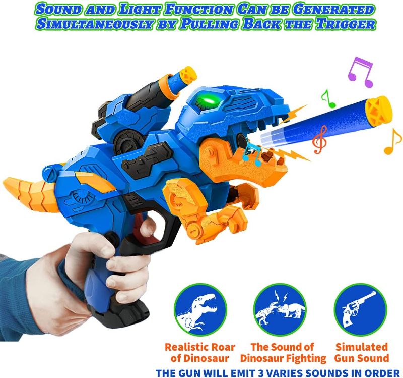 Photo 3 of 2 PIECES, Blaster Guns for Nerf Dinosaur Toys with 20 Foam Bullets Darts for Nerf Party Guns Set