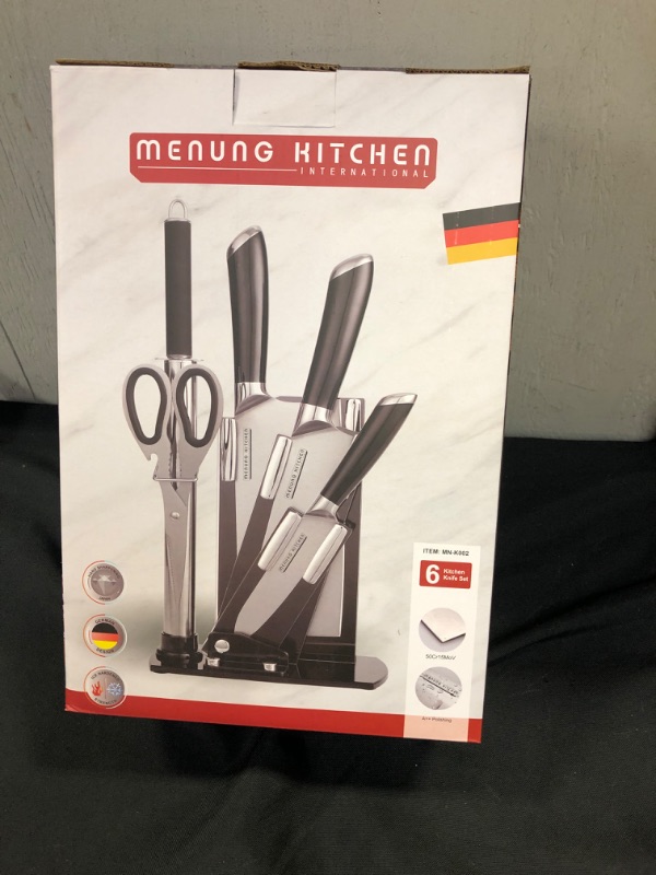 Photo 1 of 6 PCS KNIFE SET WITH ACRYLIC STAND, BY MENUNG