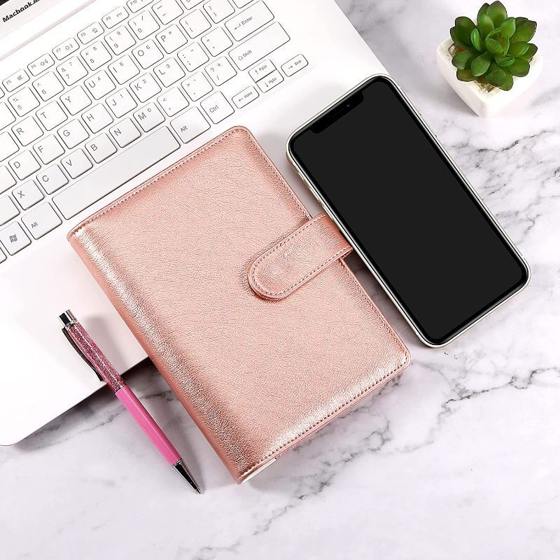 Photo 1 of A6 NOTEBOOK BINDER COVER 6 RING MINI ROSE GOLD