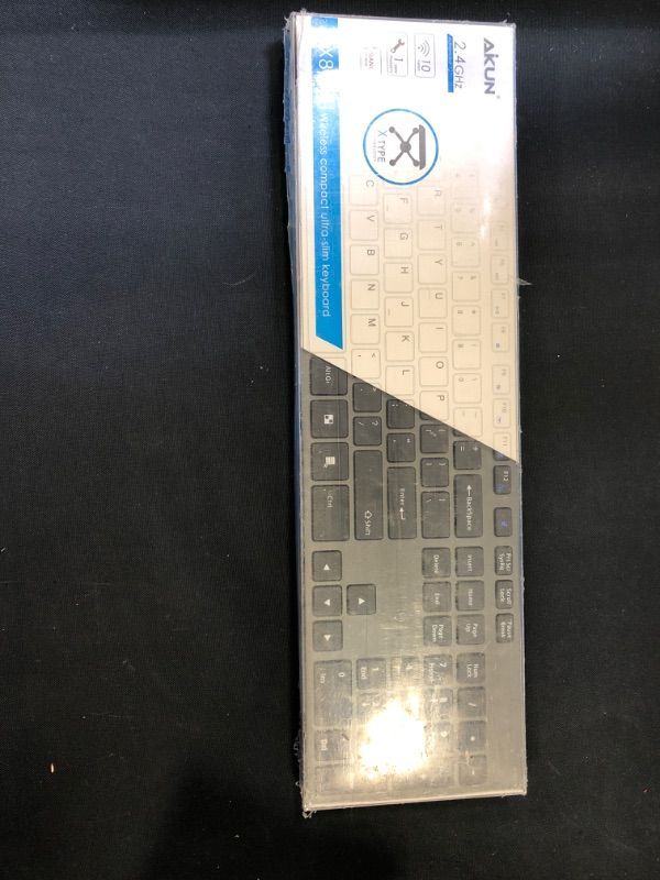 Photo 2 of AIKUN Rechargeable 2.4G Wireless Ultra Slim Keyboard-Full Size with 106 Quiet Keys,13 Shortcuts, Numeric Keypad,LED Indicators,and Auto Power Saving,Scissor Switch