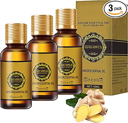 Photo 1 of [Updated Version]3PCS Ginger Essential Oil, Ginger Oil Belly Drainage Ginger Oil Lymphatic Drainage Ginger Oil - 2 pck
