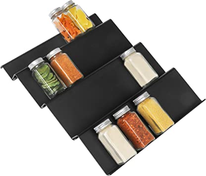 Photo 1 of Drawer Spice Organizer- Spice Organizer for Drawer- Black Drawer Spice Rack-- Drawer Spice Organizer Insert - Spice Rack Drawer Organizer