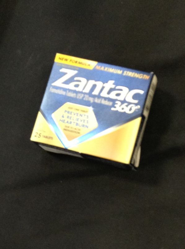 Photo 2 of  EXP 1/23 
Zantac 360 Maximum Strength Tablets, 25 Count, Heartburn Prevention and Relief, 20 mg Tablets