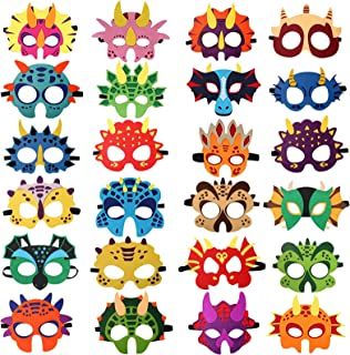 Photo 1 of 20Pcs Dinosaur Felt Themed Party Masks Dinosaur Birthday Party Favors Dress Up Costumes Mask Photo Booth Prop