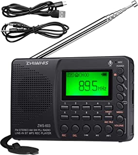 Photo 1 of ZHIWHIS Portable Bluetooth Radio, FM AM Shortwave Radios with Sleep Timer and Preset Function, Rechargea