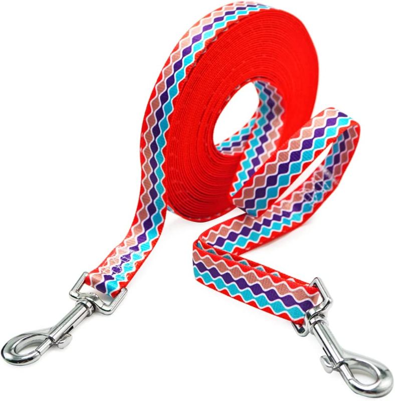 Photo 1 of  Mycicy Colorful Nylon Long Dog Leash Obedience Recall Training Agility Lead?12ft 20ft 30ft 50ft Training Leash for Small Medium Large Dogs, Pattern Printer
