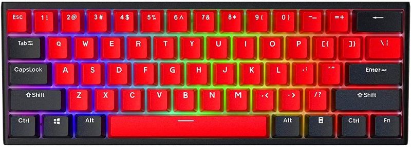 Photo 1 of BOYI Wired 60% Mechanical Gaming Keyboard,Mini RGB Cherry MX Switch PBT Keycaps NKRO Programmable Type-C Keyboard for Gaming and Working (Black Red Rose Color,Cherry MX Red Switch)
 FACTORY SEALED 