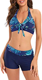 Photo 1 of Century Star Women's Ruffle Tummy Control High Waisted Sporty Two Piece Swimsuit S