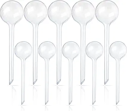 Photo 1 of 10 Pcs Clear Plant Watering Globes,Plastic Self-Watering Bulbs,Flower Automatic Watering Device,Garden Waterer for Plant Indoor Outdoor