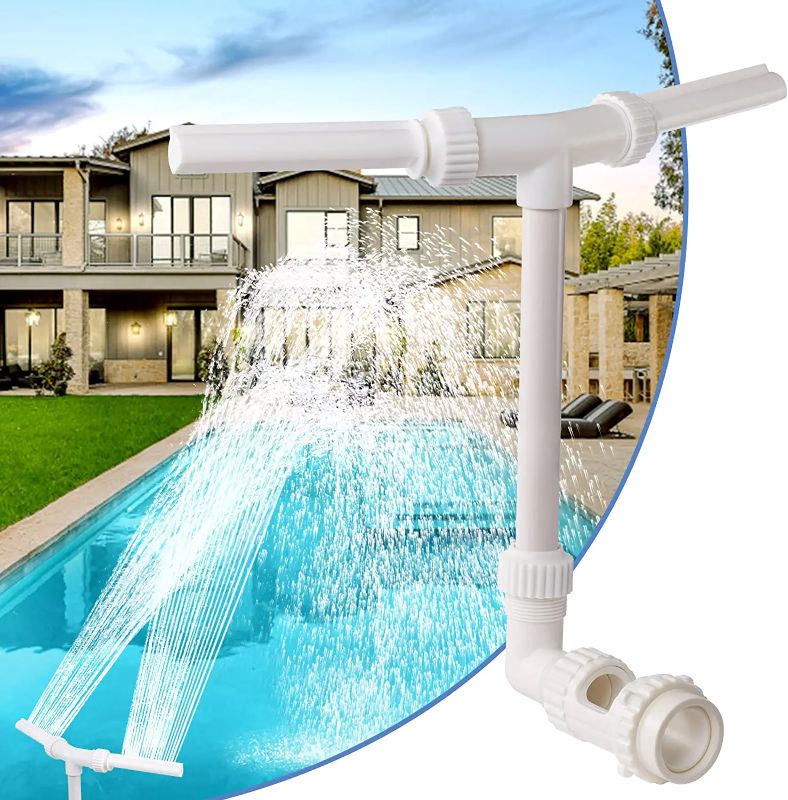 Photo 1 of 
Swimming Pool Waterfall Fountain Spray - 2 Fountain Heads Water Sprinkler, Cool & Warm Pool Spa Water Temperatures, Water Fun Pool Aerator Backyard..