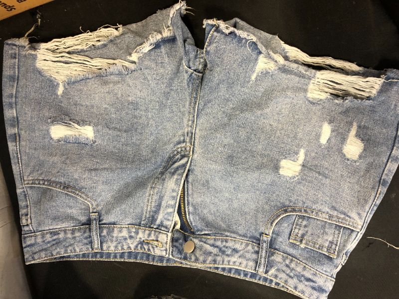 Photo 2 of Binshre High Waist Ripped Denim Shorts for Women Casual Frayed Destroy Short Jeans xl