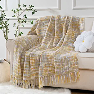 Photo 1 of BATTILO HOME Yellow Throw Blanket for Couch, Decorative Fall Throw Blankets, Outdoor Gold Throw Blanket with